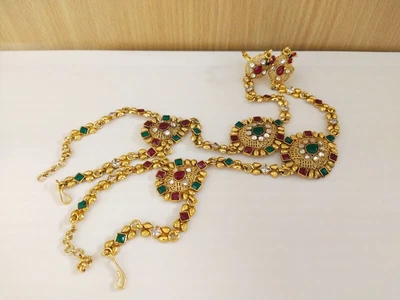 £24.29 • Buy Indian Jewelry Hath Punja Bollywood Ethnic Gold Plated Bracelet With Rings