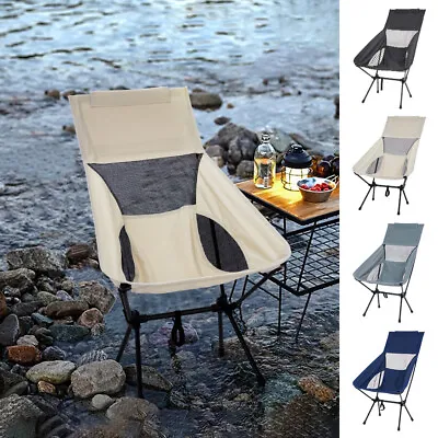 Outdoor Folding Chair Camping Portable Seat Back Fishing Chair Lightweight W Bag • £16.95