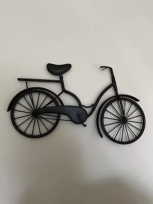 Metal Bicycle Wall Art Hanging Black Cruiser Bike Decor 16 X 9.5” Rustic • $24