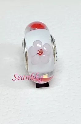 Pandora Cherry Blossom Pink Murano Glass Charm S925ALE Authentic NEW 790947 • $42.99