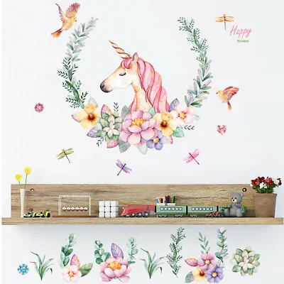 $5.99 • Buy Fairy Unicorn Lovely Wall Stickers Kids Room Removable Decors Christmas Gifts