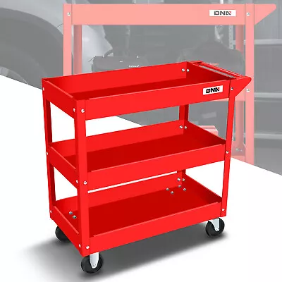 Red 220lbs. Home Office 3-Layer Rolling AV Media Cart Tool Trolley With Casters • $99.99