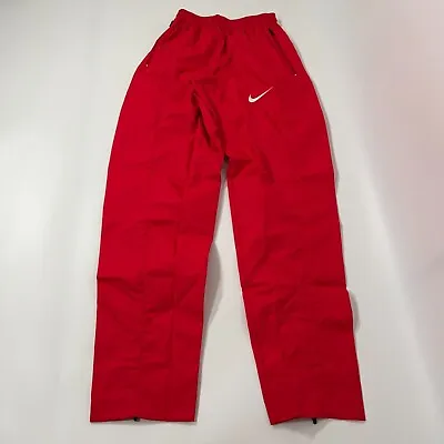 $23.98 • Buy Nike Womens Pants Extra Small Red Track Pant Windbreaker Ankle Zip Nylon Swoosh