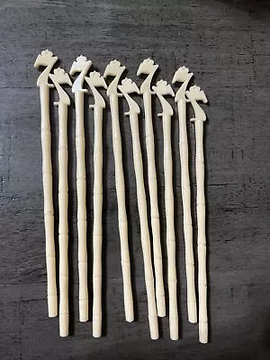 10 Vintage Seagrams 7 Whiskey Swizzle Stir Stirrer Sticks Tiki Bar Bamboo 1960s • $9.76