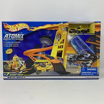 Hot Wheels Atomix #7 Scrap Yard Micro Set Mattel Wheels 3 Vehicles Launcher~NEW • $29.95