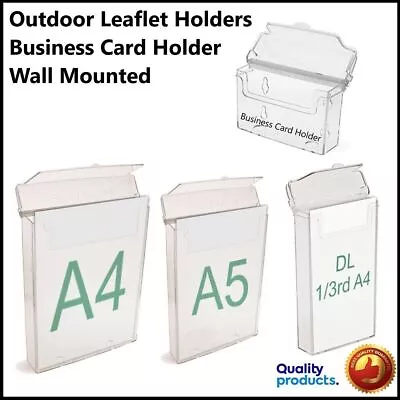 A4a5 & Trifold Outdoor Leaflet Holders Waterproof Dispenser Exterior Display • £18.54