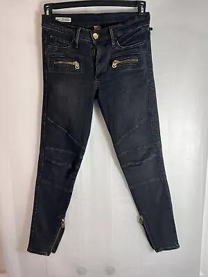 True Religion Womens Halle Mid Rise Super Skinny Black Jeans Size 27 • $21