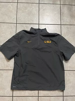 LSU Tigers Nike Coaches Dri-Fit Hot Short Sleeve Jacket Mens XL Gray • $22.99