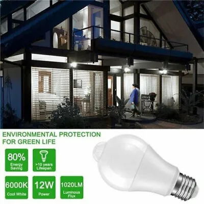 4Pcs LED PIR Motion Sensor Bulb E27 7W 220V 110V Dusk To Dawn Light Sensor Lamps • $7.40