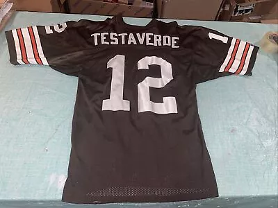 Adult 48 Pro Line AUTHENTIC VINNY TESTAVERDE BROWNS NFL RUSSELL JERSEY SEWN Usa • $165