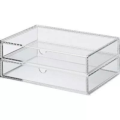 MUJI Overlapping Acrylic Case 2 Large Drawers Approximately Width 25.5 X Depth 1 • $68.89