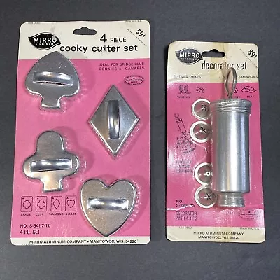 VTG Mirro Set Of 4 Aluminum Cookie Cooky Cutter/ Mirro Decorator Set - New • $13.99