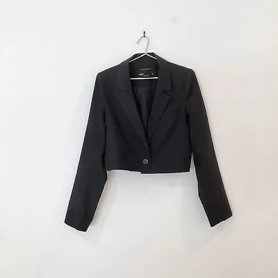 Supre Linen/Cotton Blend Black Cropped Blazer Jacket Size 10 • $22.53