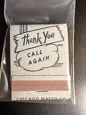 Matchbook - Thank You - Call Again -  Chicago Match Co - Unstruck! • $7.99