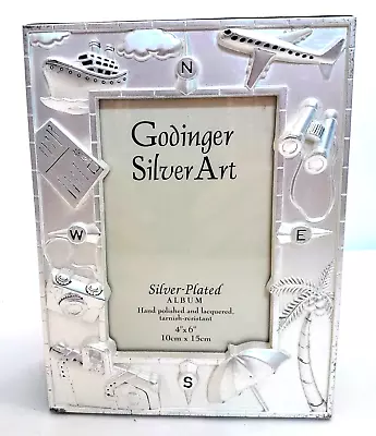 Godinger Silver-Plated Art Album Travel & Vacation 4x6 - 100 Photos Frame Book • $12.95