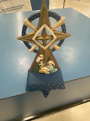 Vintage Midwest Of Cannon Falls Nativity Holy Family Star  Iron Stocking Holder • $54.99