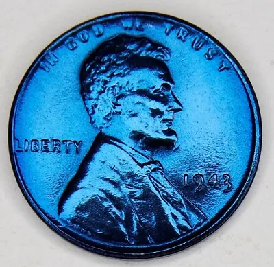 1943 P Steel Lincoln Wheat Cent Penny 1c ****great Detail**look Blue Tone!! • $10