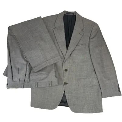 Vintage Ralph Lauren Wool Suit Men's 42R 36x32 Gray Grey 2pc Blazer Pants Clean! • $99.90