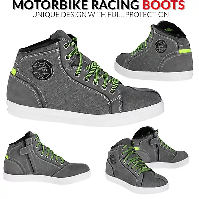 Men Safety Shoes Motorbike Racing Motorcycle Touring Hiking CE Armoured Boots UK • $62.16