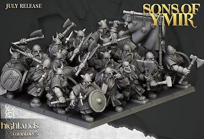 10 Dwarfs Warriors Unit - Highlands Miniatures 28mm • $15