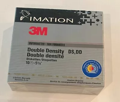 3M 10 Pack 5 1/4  5.25 DS DD Unformatted IMATION Diskettes New/Factory Sealed • $9.99