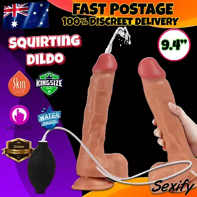 9.4  Large Ejaculating Squirting Dildo Dong Suction Cup Realistic Peins Sex Toy • $39.95