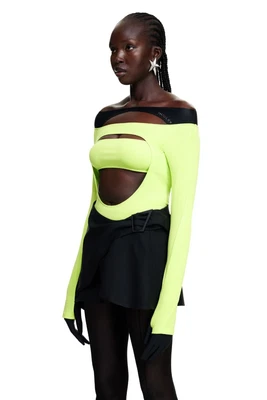 £79.99 • Buy H&M Mugler Cut-out Body Acidic Green - Size  6UK (EUR 34) - RARE SIZE ✅🚚