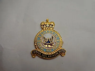£15.99 • Buy Classic 57 Squadron Raf Royal Air Force Gold Plated Enamel Plaque Ww2 Badge