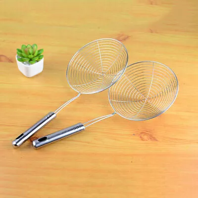 £4.32 • Buy Skimmer Frying Spoons Kitchen Utensil Steel Mesh Strainer Ladle Spider