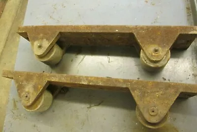 Super Heavy Duty Antique Vintage Machinery Cast Iron Wheels Dolly Caster • $120