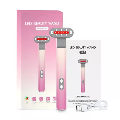 New 4-in1 Facial Wand LED Red Light Therapy Massage For Skin Care And Anti-Aging • $36.99