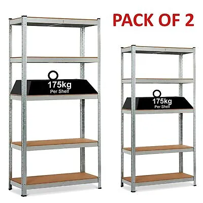 5 Tier Racking Shelf Heavy Duty Garage Shelving Storage Shelves 180x90x40cm • £22.99