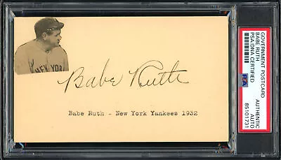 Babe Ruth Autographed Government Postcard New York Yankees PSA/DNA #85101731 • $14950