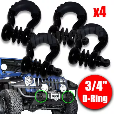 4PCS 3/4  D-Ring Shackle Towing Bow Buckle 4.75t For JEEP SUV Truck OffRoad US • $37.98