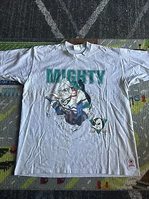 Vintage Mighty Ducks Nutmeg 90s Disney Movie Two Sided Gray Shirt 2xl • $49.80