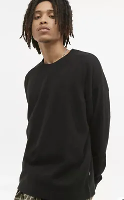 Urban Outfitters Iets Frans Black Knit Crew Neck Sweatshirt Size S-P Mens • £19.50