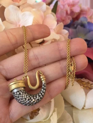 £1501.44 • Buy $4550 Diamond Horn Pendant On Chain By Fibula In 18K Yellow Gold -HM1566SB