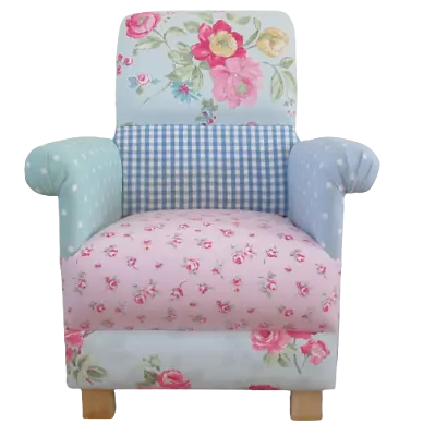 £114.85 • Buy Laura Ashley Patchwork Fabric Childs Chair Nursery Pink Green Blue Armchair Kids