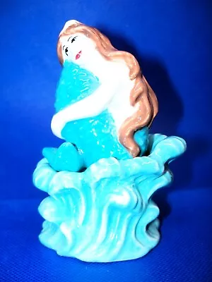 Cracker Barrel 2 Piece Mermaid Wave 4  Stacking Salt & Pepper Shakers Blue • $15