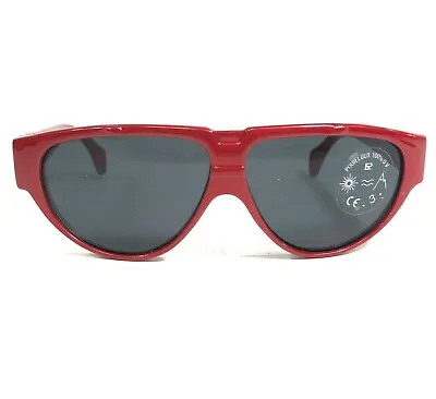 Vaurnet Kids Sunglasses POUILLOUX B200 Red Geometric Frames With Blue Lenses 110 • $59.99