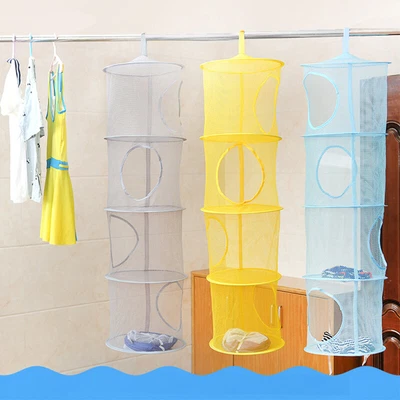 £4.33 • Buy 1PCS Folding Toys Storage Hanging Bag Basket Soft Teddy Hammock Net 4 Girds