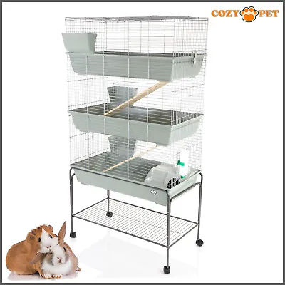 Rabbit / Guinea Pig 3-Tier Cage By Cozy Pet 120cm Inc Stand Rat Chinchilla Hutch • £176.99