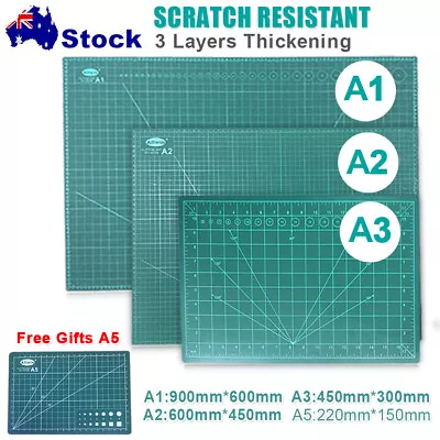 A1 A2 A3 Large Thick Self Healing Cutting Mat Double-Side Art Craft DIY + A5 AU • $9.59