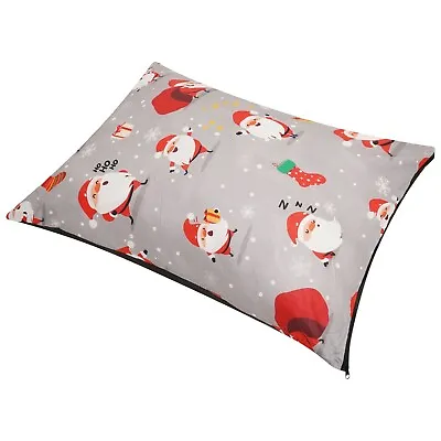 £12.99 • Buy Christmas Dog Bed Floor Cushion Snowman Santa & Elf Zipped Removable Cover Large