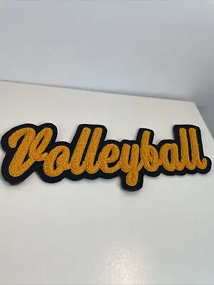 Vtg Volleyball Dark Navy / Gold Sports Chenille Felt Letterman Jacket Patch Rare • $23.20