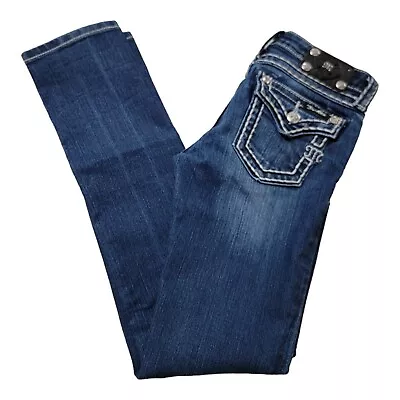 Miss Me Skinny Jeans Juniors 14 Embroidered Medium Wash Blue Denim  • $29.97