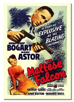 The Maltese Falcon #2 Crime Film Advert Poster Cinema Stars Retro Mystery Movie • $30.78