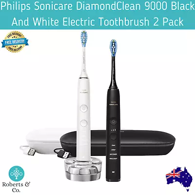 Philips Sonicare DiamondClean 9000 Black And White Electric Toothbrush 2 Pack • $423.65