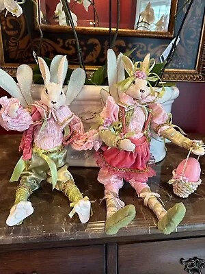 Mark Roberts Easter Fairy Bunnies In Pink And Green • $500