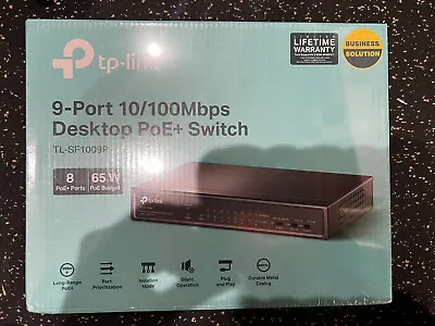 TP-LINK 9-Port (8 PoE+) Power Over Ethernet Desktop Switch 802.3AF/AT TL-SF1009P • $38.49